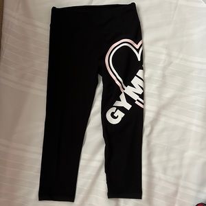 Justice | Size 14 Girls | Justice Black Athletic Leggings | Gymnast & Heart Logo